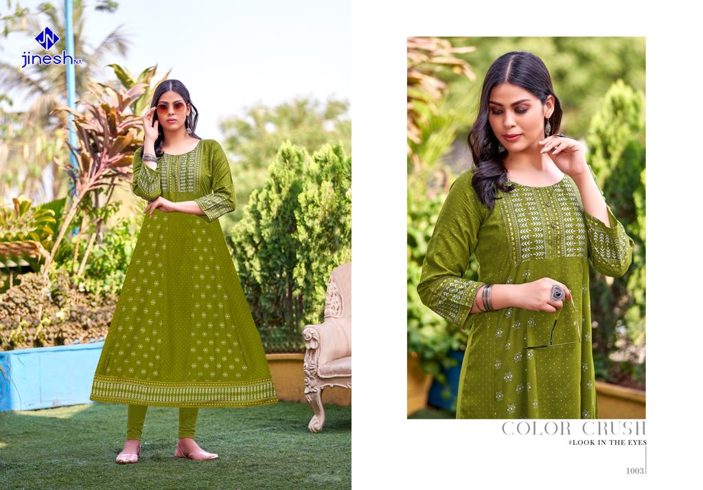 jinesh nx cocktail vol 1 rayon decent look kurti catalog