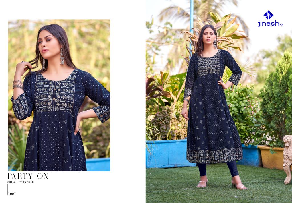 jinesh nx cocktail vol 1 rayon decent look kurti catalog