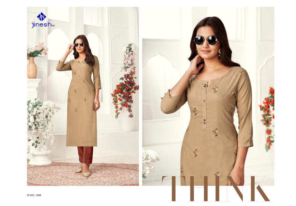 jinesh nx zarina viscose catchy look kurti catalog