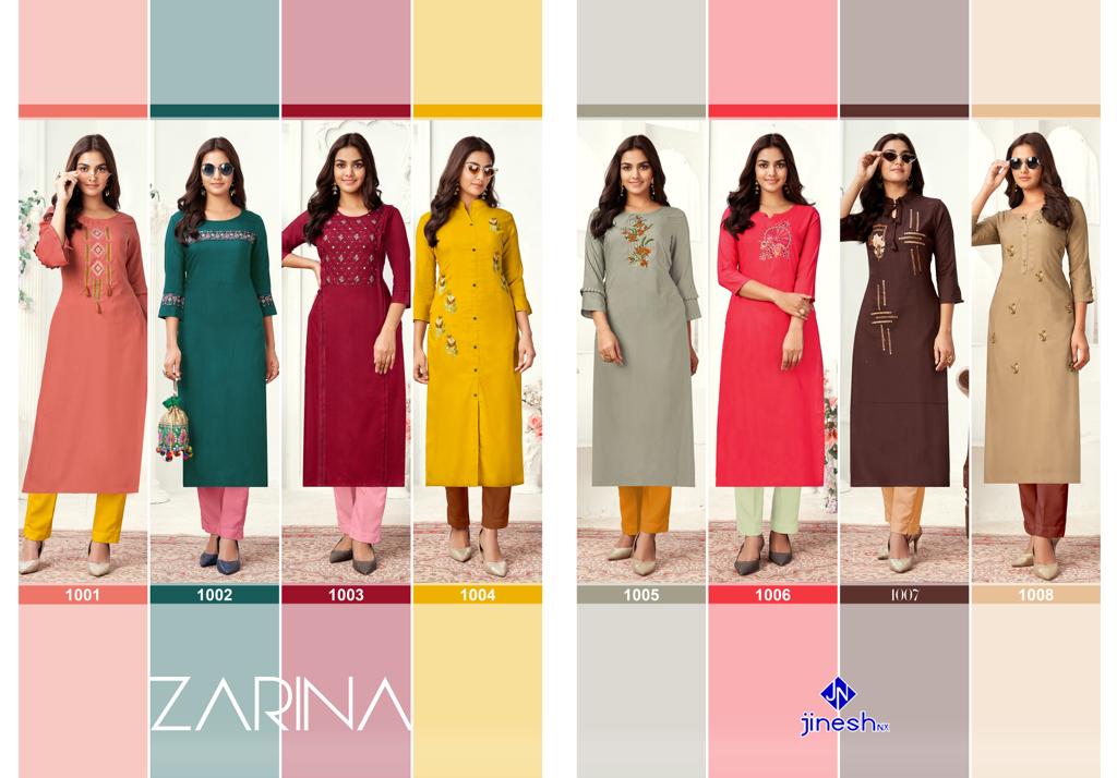 jinesh nx zarina viscose catchy look kurti catalog