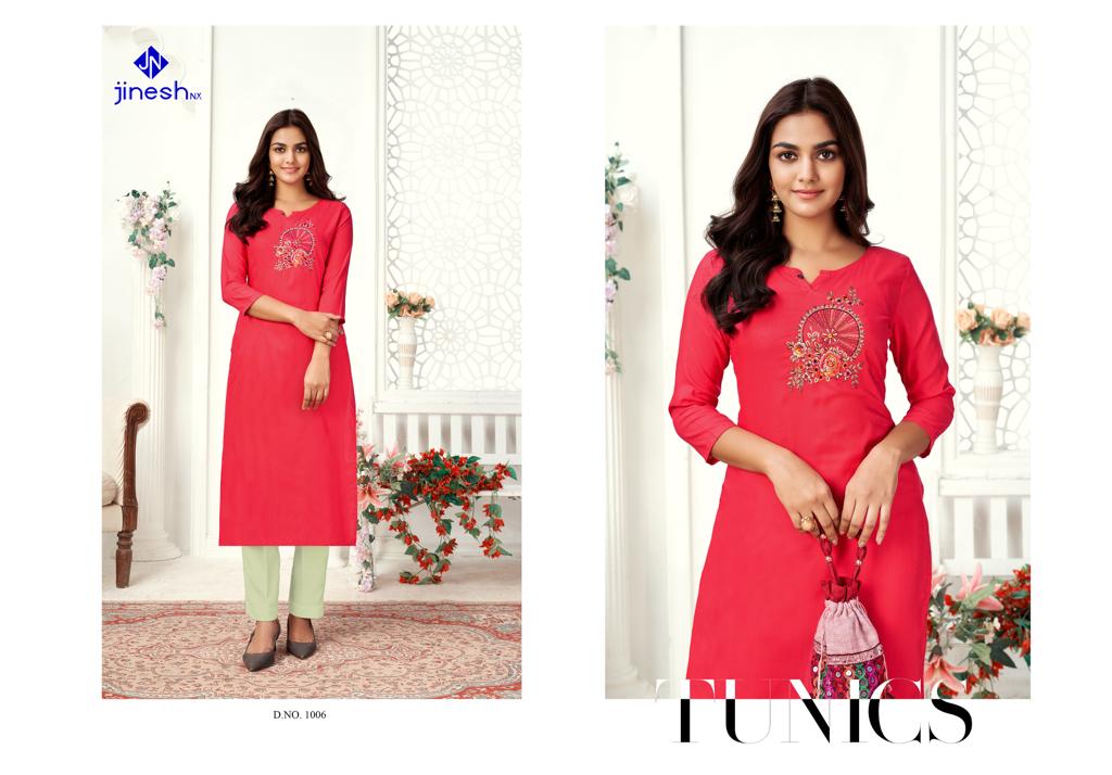 jinesh nx zarina viscose catchy look kurti catalog