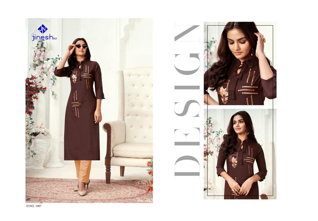 jinesh nx zarina viscose catchy look kurti catalog