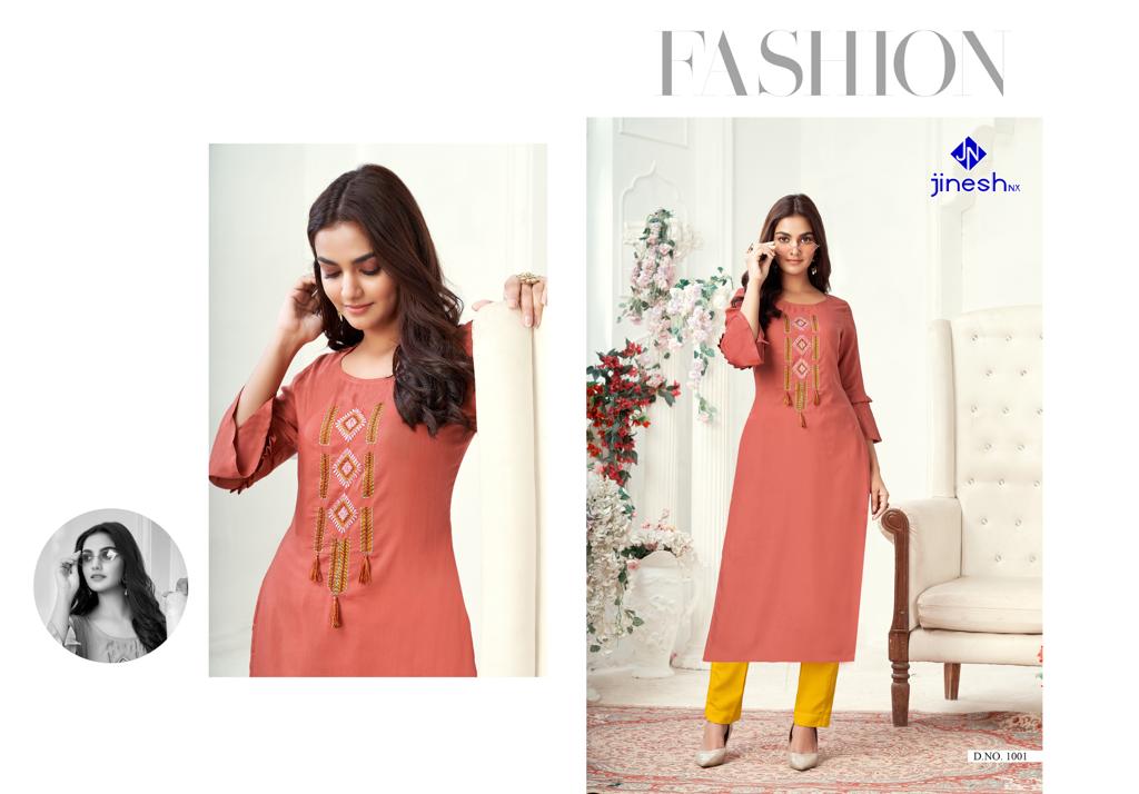 jinesh nx zarina viscose catchy look kurti catalog