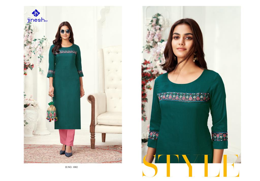 jinesh nx zarina viscose catchy look kurti catalog