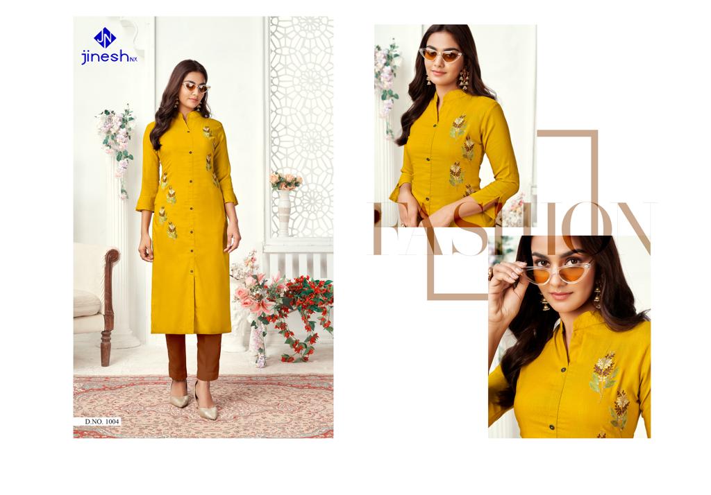 jinesh nx zarina viscose catchy look kurti catalog