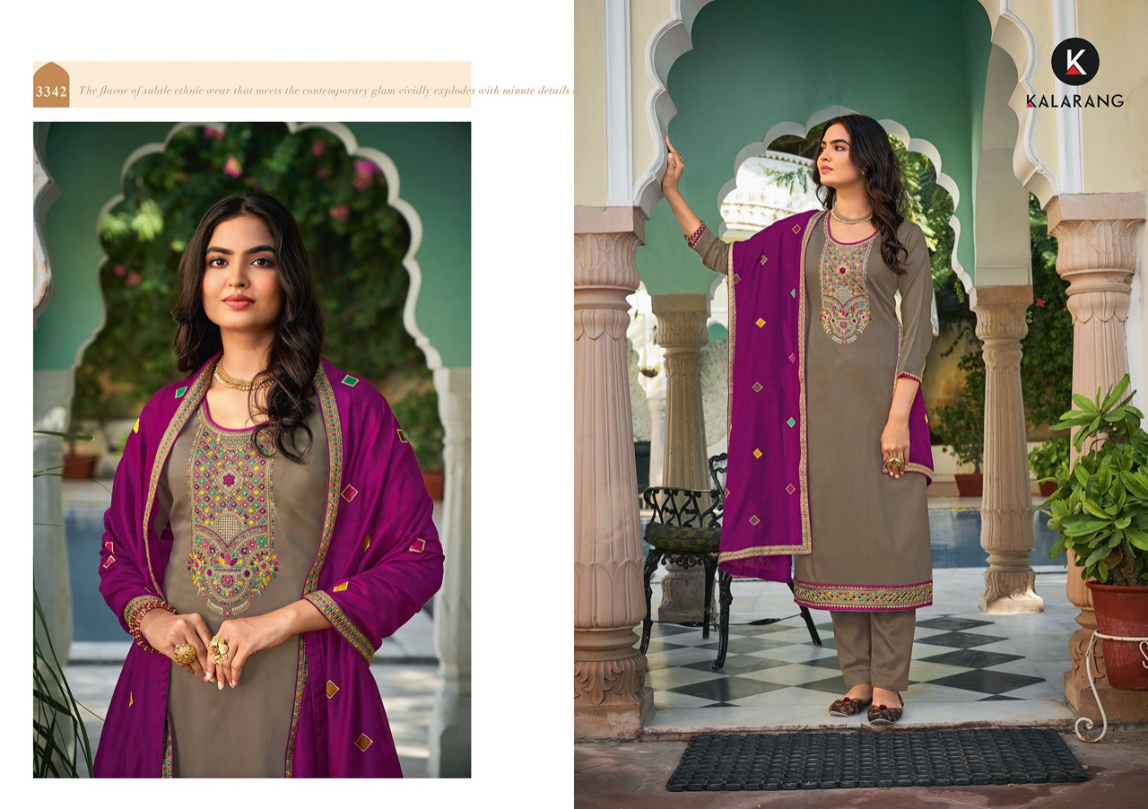 kalarang shanika silk astonishing salwar suit catalog