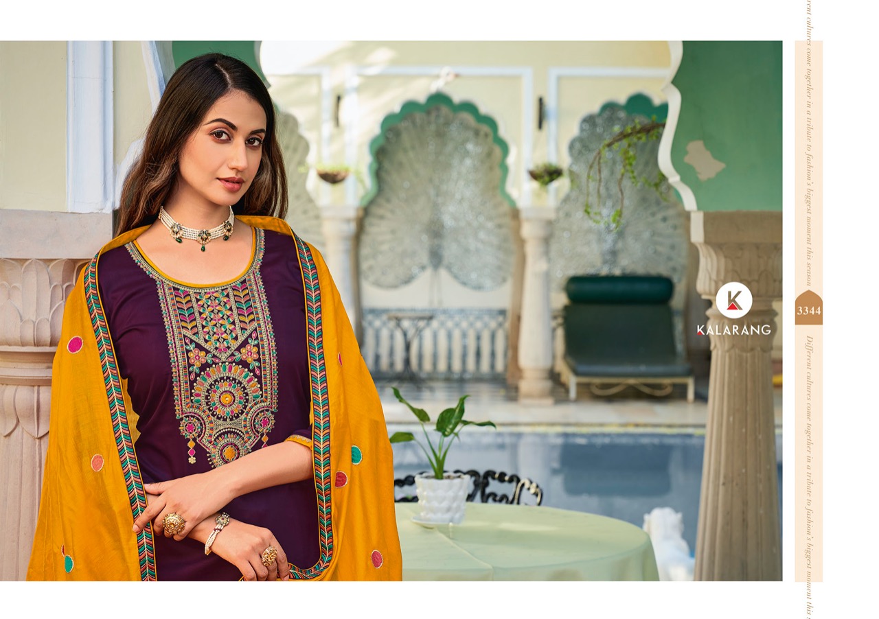 kalarang shanika silk astonishing salwar suit catalog