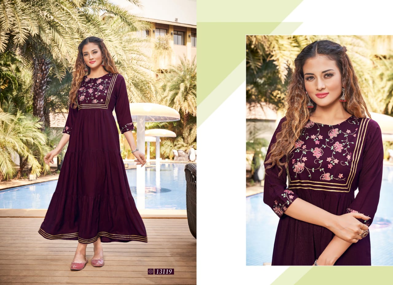 kalaroop by kajree zoya Vol 2 rayon astonishing look kurti catalog