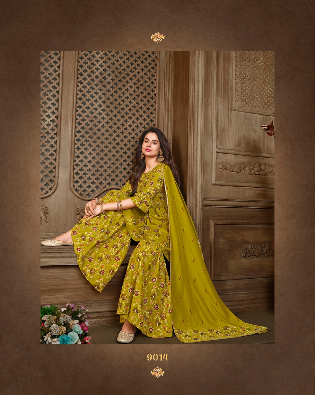 lily and lali elegant prints muslin elegant look top with Gharara and sharara dupatta catalog