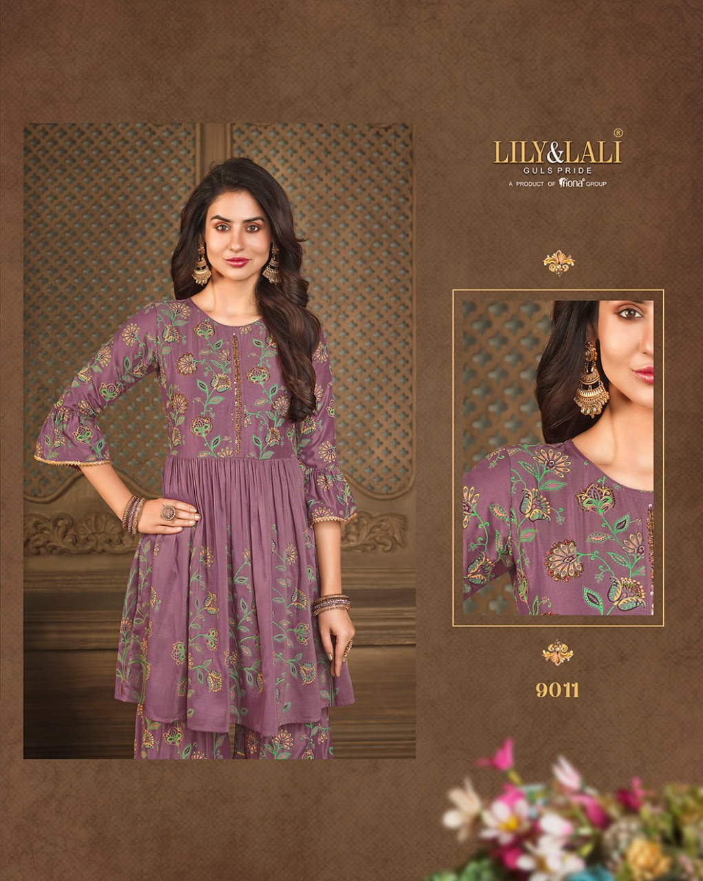 lily and lali elegant prints muslin elegant look top with Gharara and sharara dupatta catalog