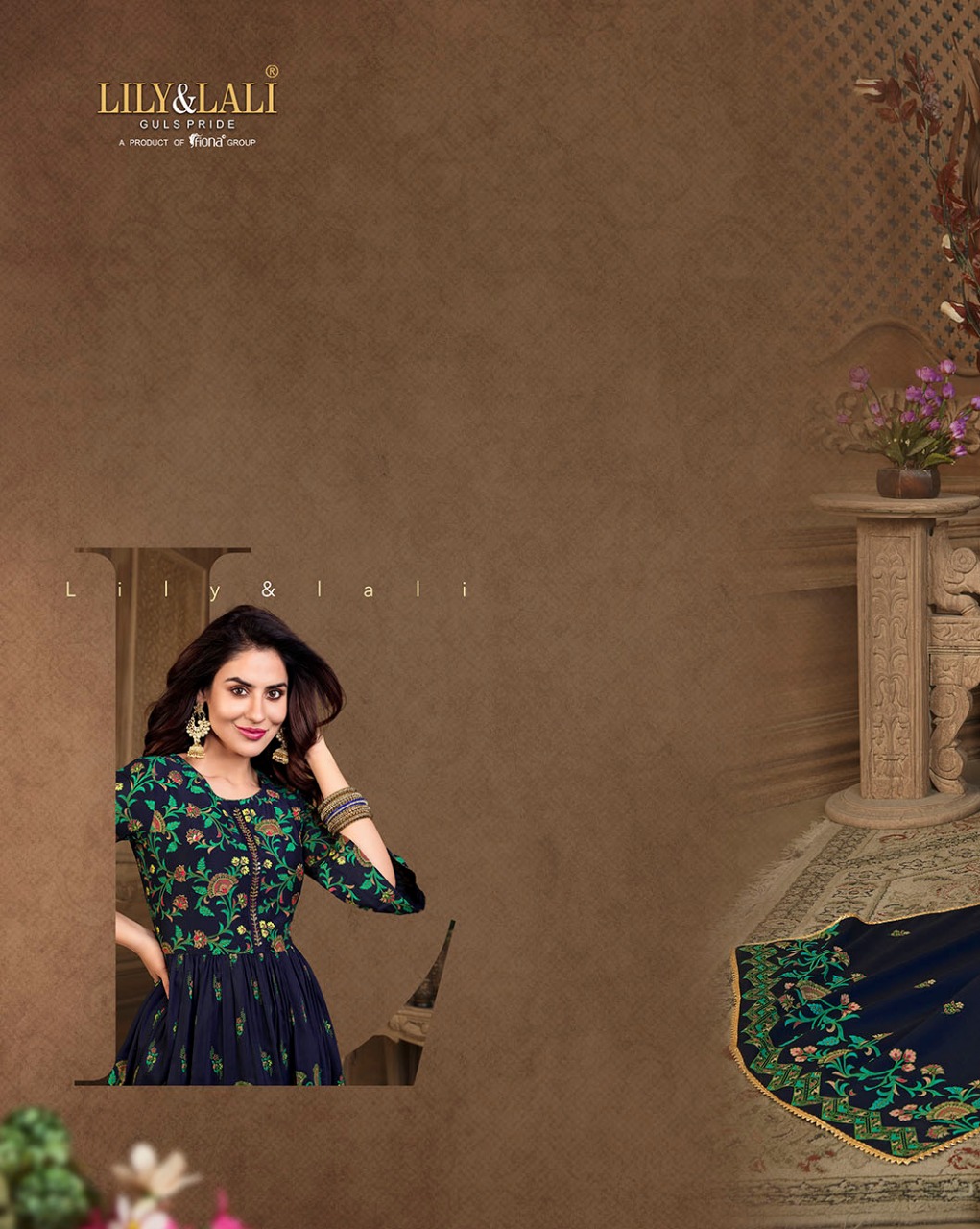 lily and lali elegant prints muslin elegant look top with Gharara and sharara dupatta catalog