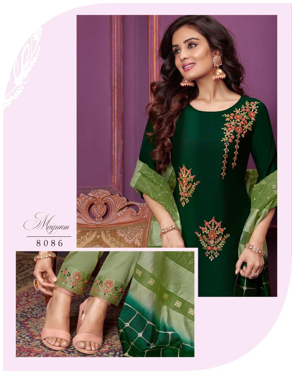 lily and lali magnum Bemberg Silk new and modern style top with bottom and dupatta catalog