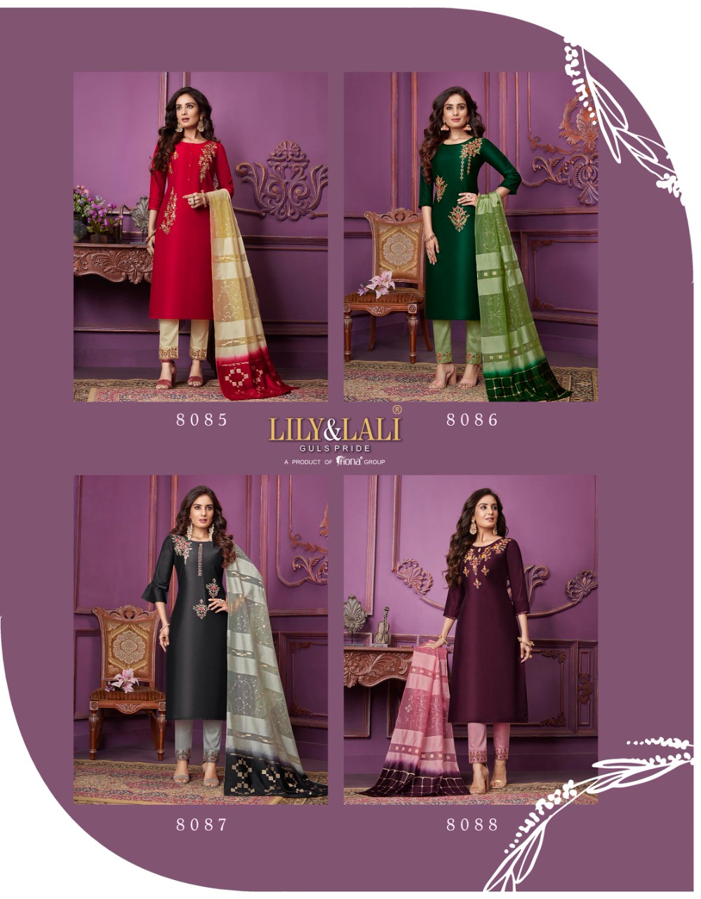 lily and lali magnum Bemberg Silk new and modern style top with bottom and dupatta catalog