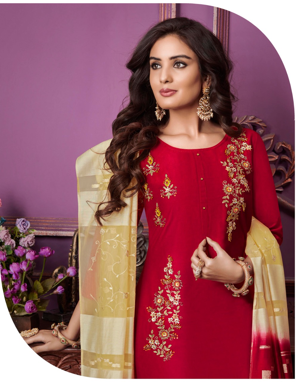 lily and lali magnum Bemberg Silk new and modern style top with bottom and dupatta catalog