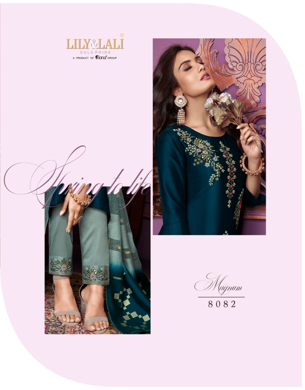 lily and lali magnum Bemberg Silk new and modern style top with bottom and dupatta catalog