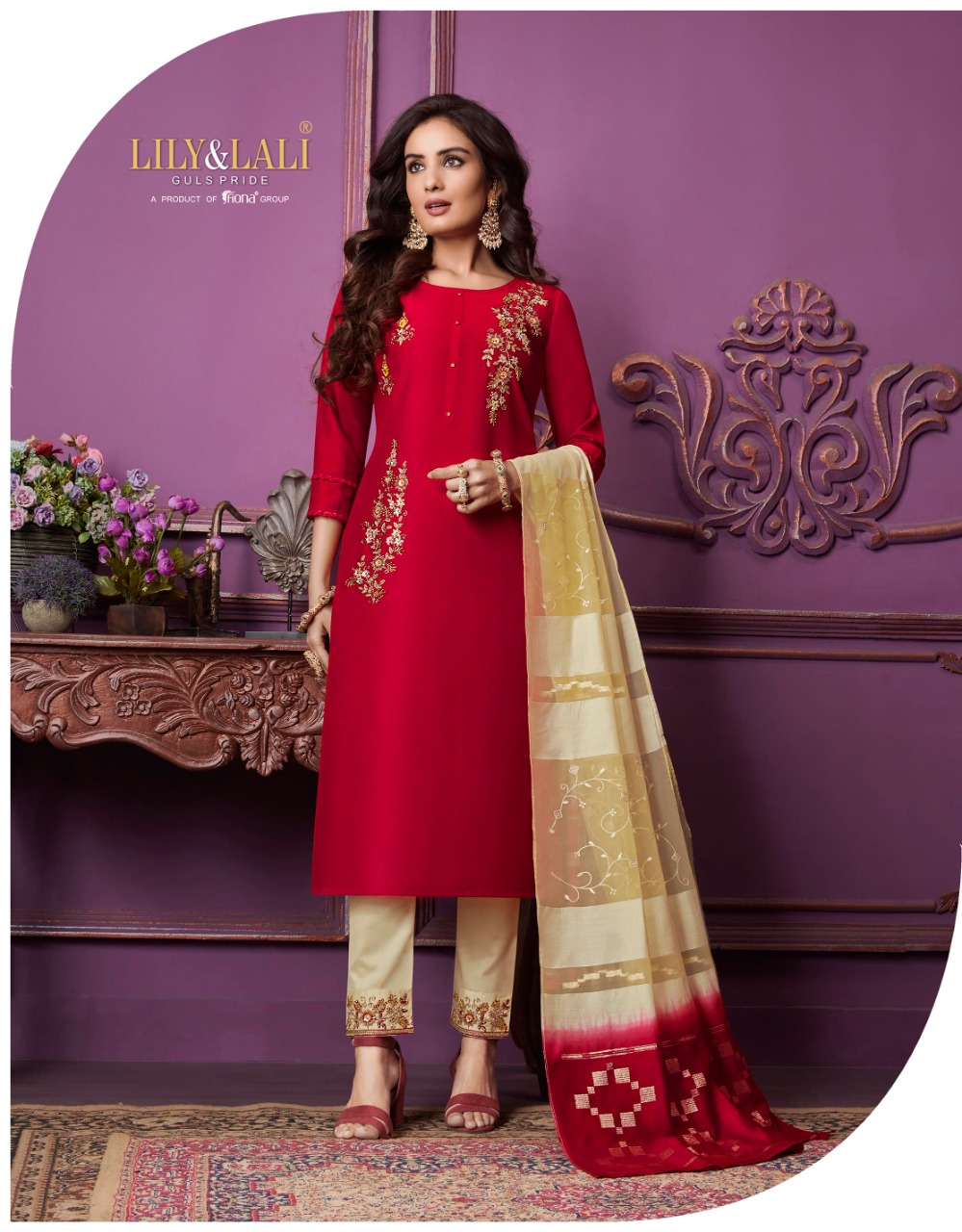 lily and lali magnum Bemberg Silk new and modern style top with bottom and dupatta catalog