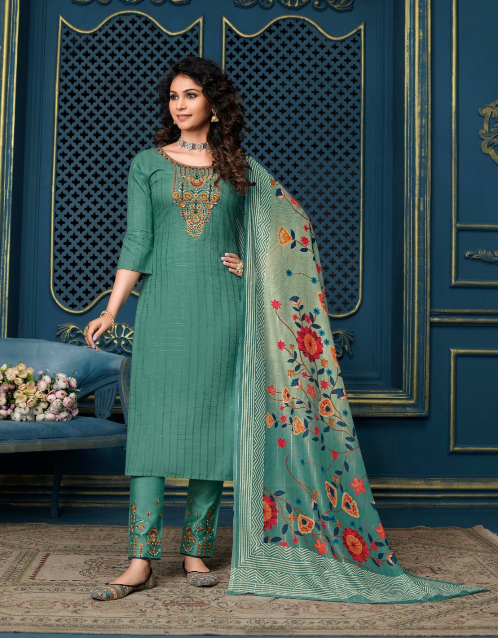 lily and lali meher viscose festive look top with bottom and dupatta catalog