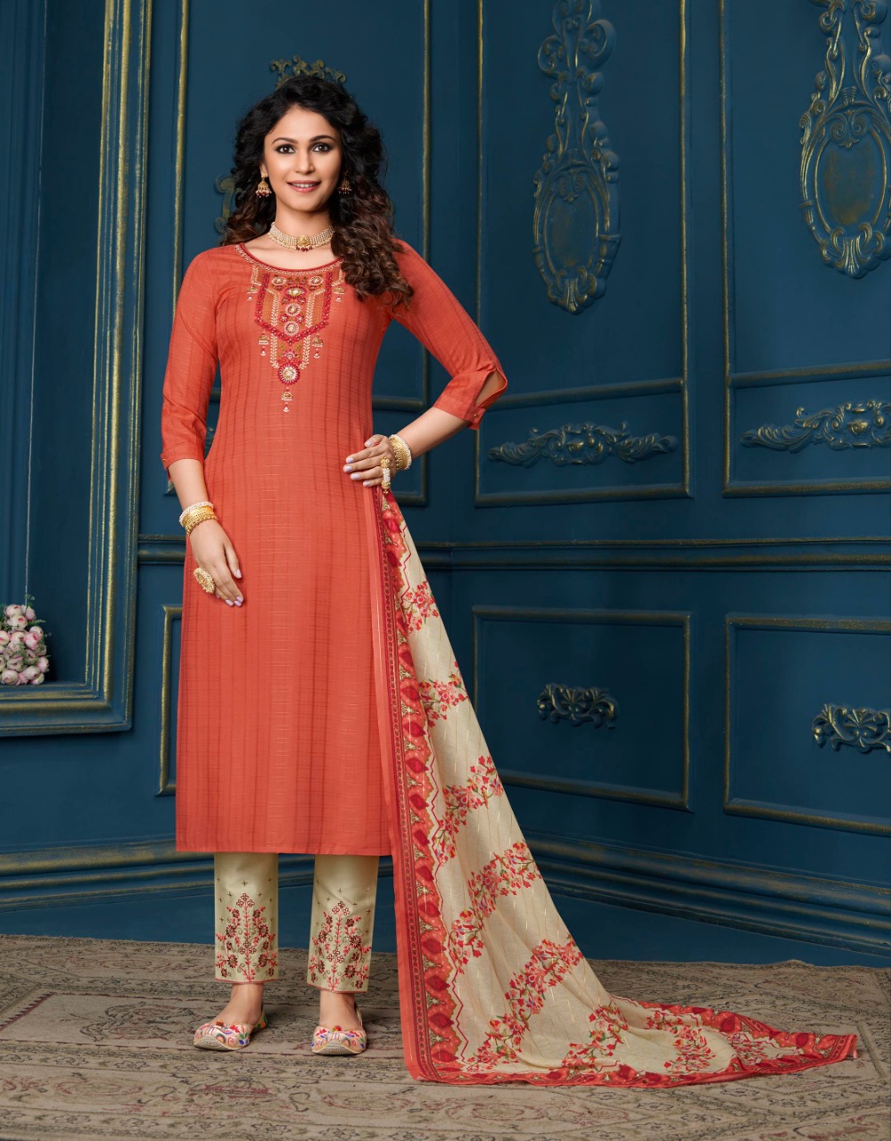 lily and lali meher viscose festive look top with bottom and dupatta catalog