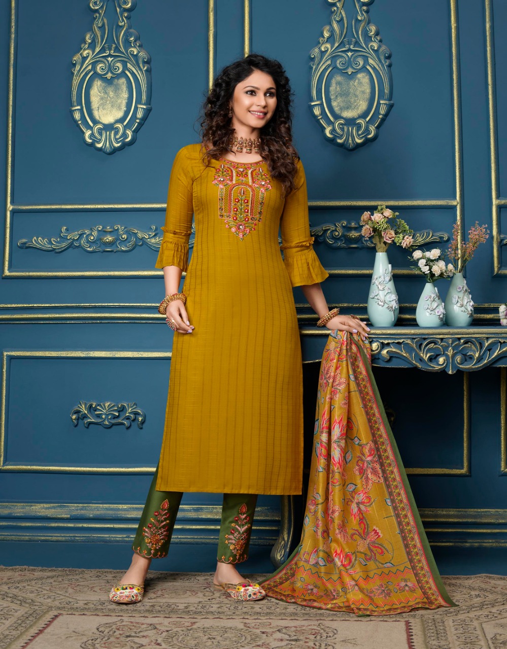 lily and lali meher viscose festive look top with bottom and dupatta catalog