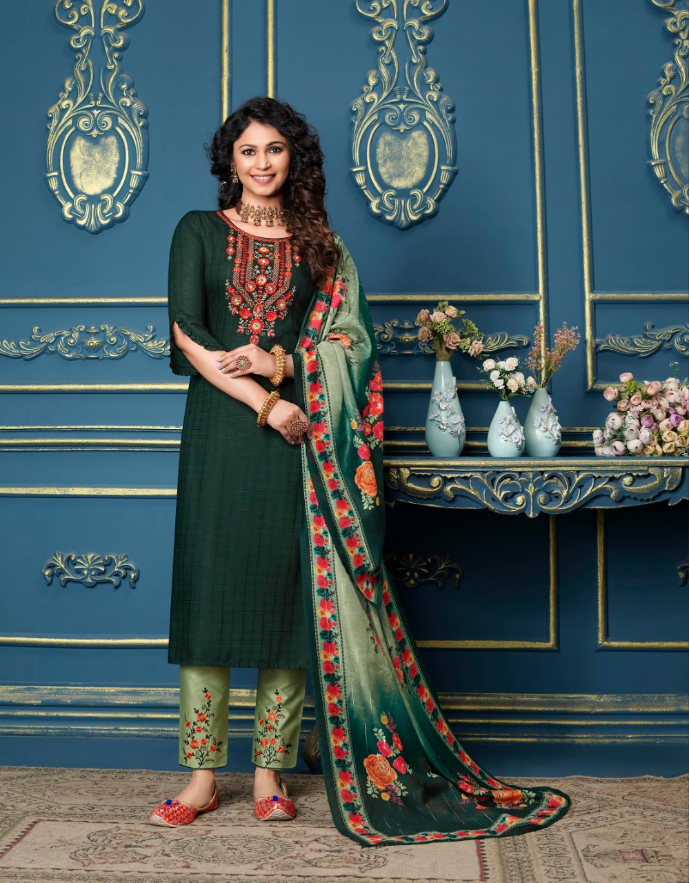 lily and lali meher viscose festive look top with bottom and dupatta catalog