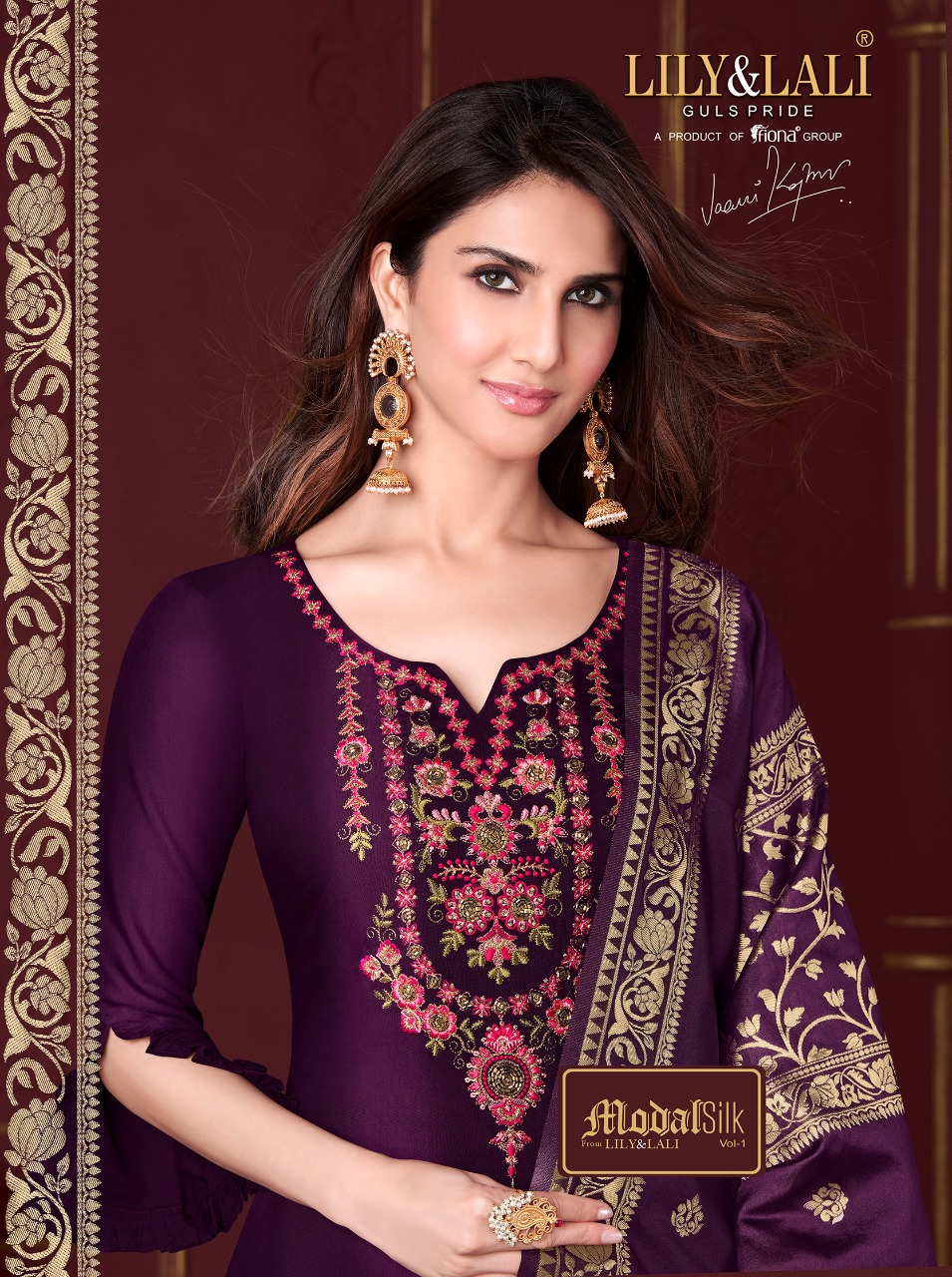 lily and lali modal silk viscose new and modern style top with bottom and dupatta catalog