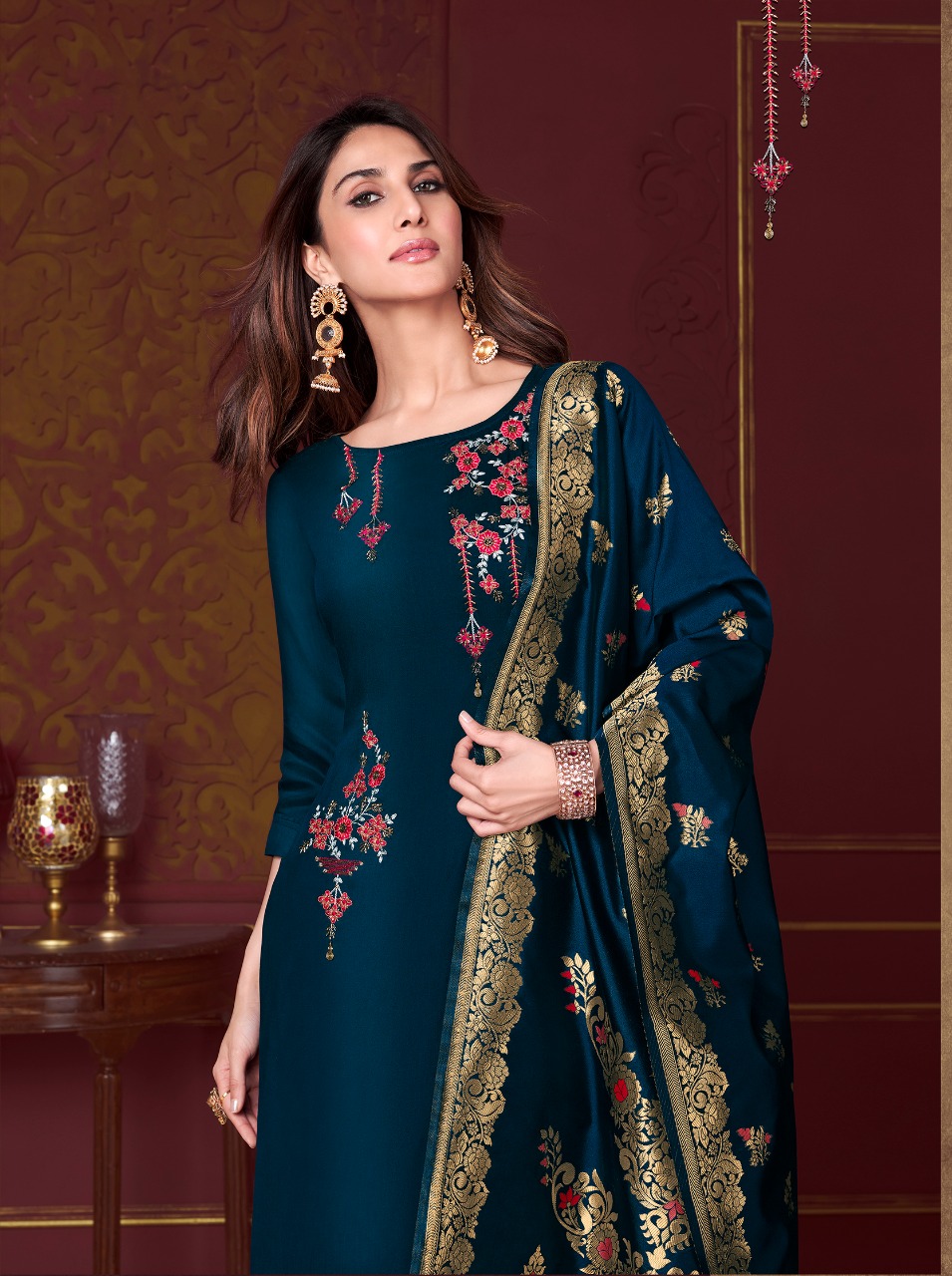 lily and lali modal silk viscose new and modern style top with bottom and dupatta catalog