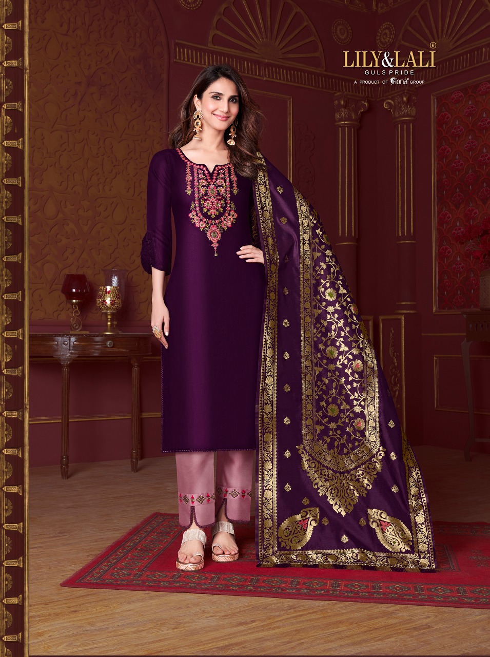 lily and lali modal silk viscose new and modern style top with bottom and dupatta catalog