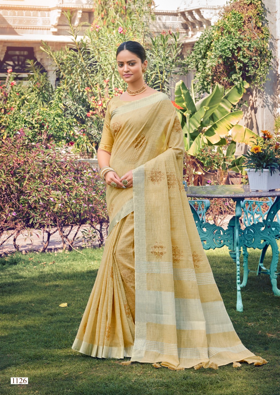 lt fashion vairagi linen silk catchy look saree catalog