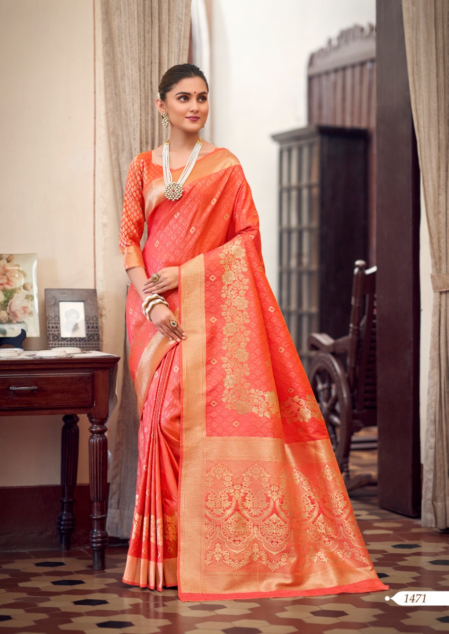 lt revanta rashmika pure silk gorgeous look saree catalog