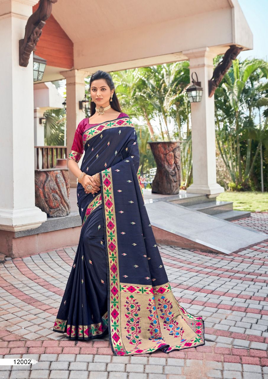 lt revanta trihsa cotton silk regal look saree catalog