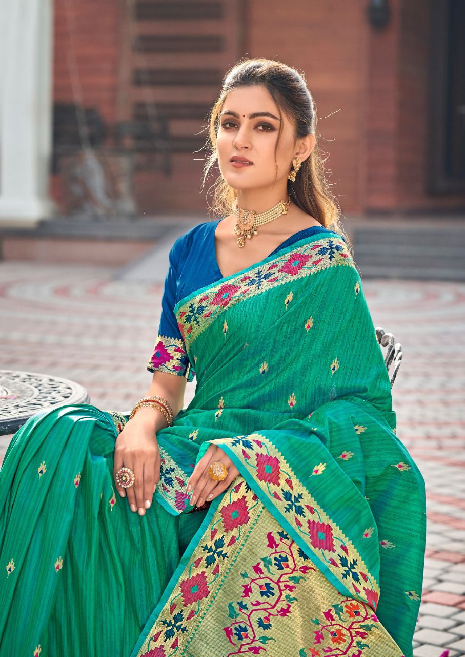 lt revanta trihsa cotton silk regal look saree catalog