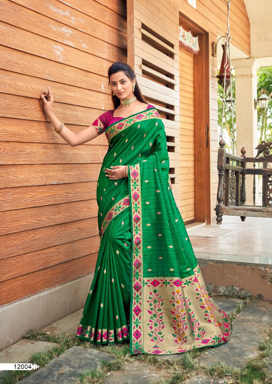 lt revanta trihsa cotton silk regal look saree catalog