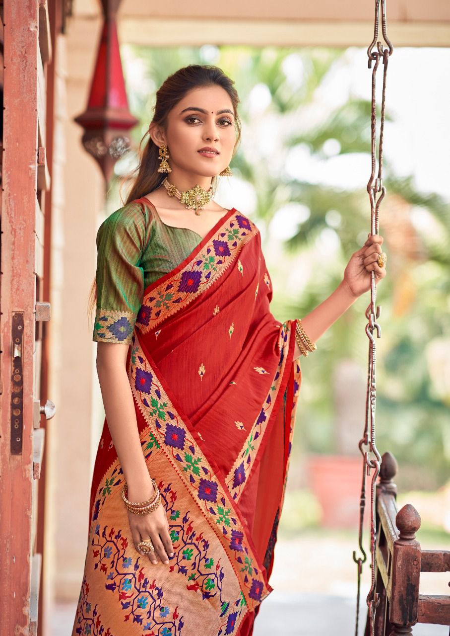 lt revanta trihsa cotton silk regal look saree catalog