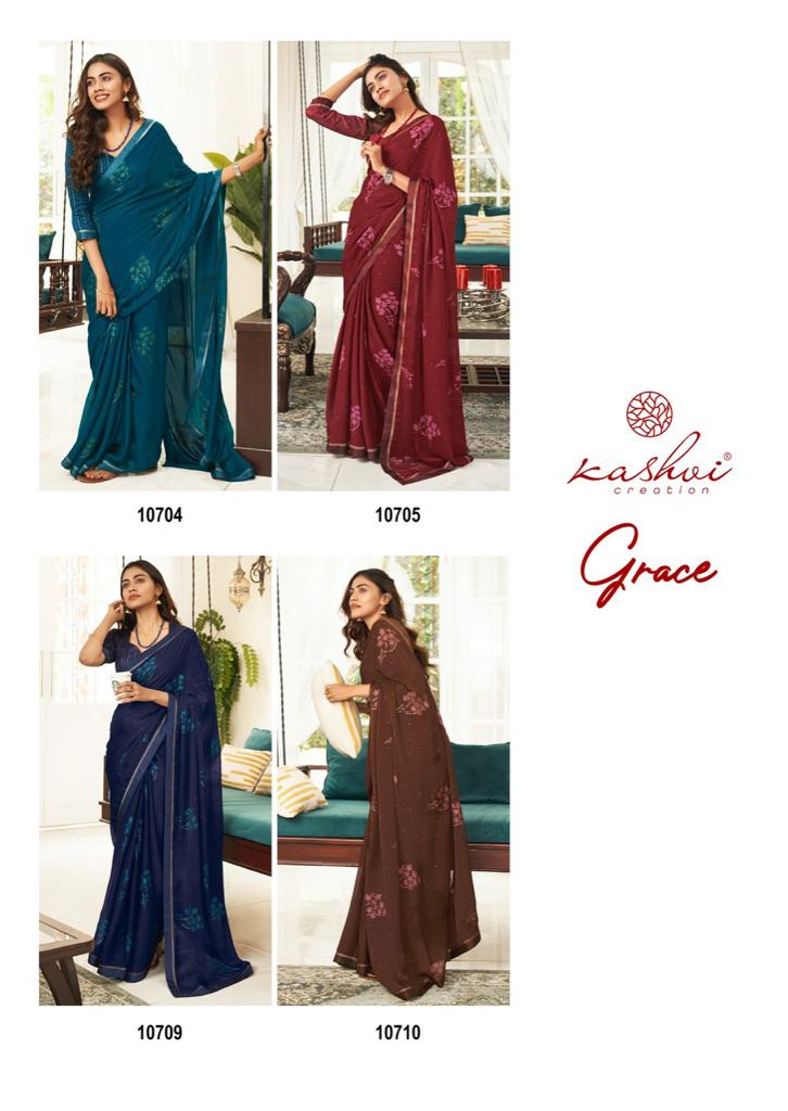 lt saree grace moss chiffon graceful print saree catalog