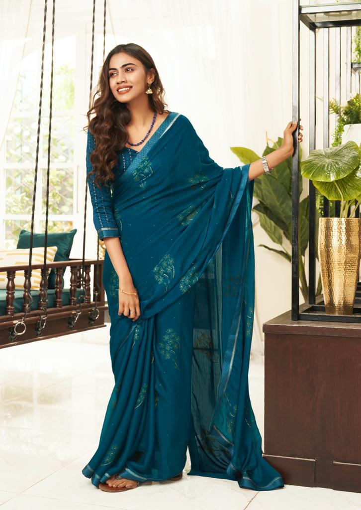 lt saree grace moss chiffon graceful print saree catalog