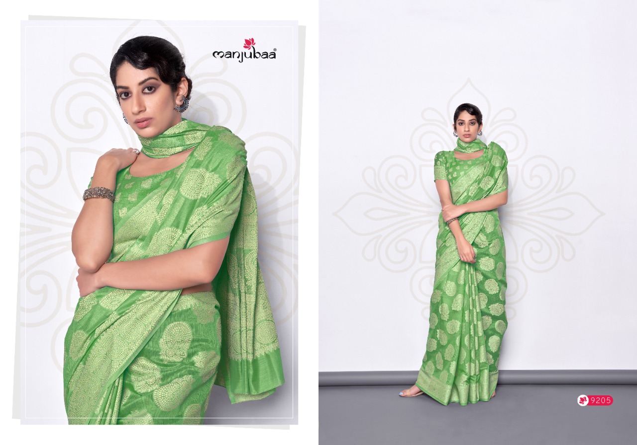 manjubaa muskaan 2 silk 9200 cotton festive look saree catalog