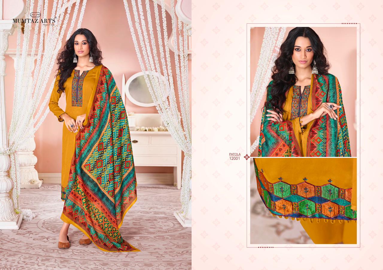 mumtaz art patola Jam satin exclusive print salwar suit catalog