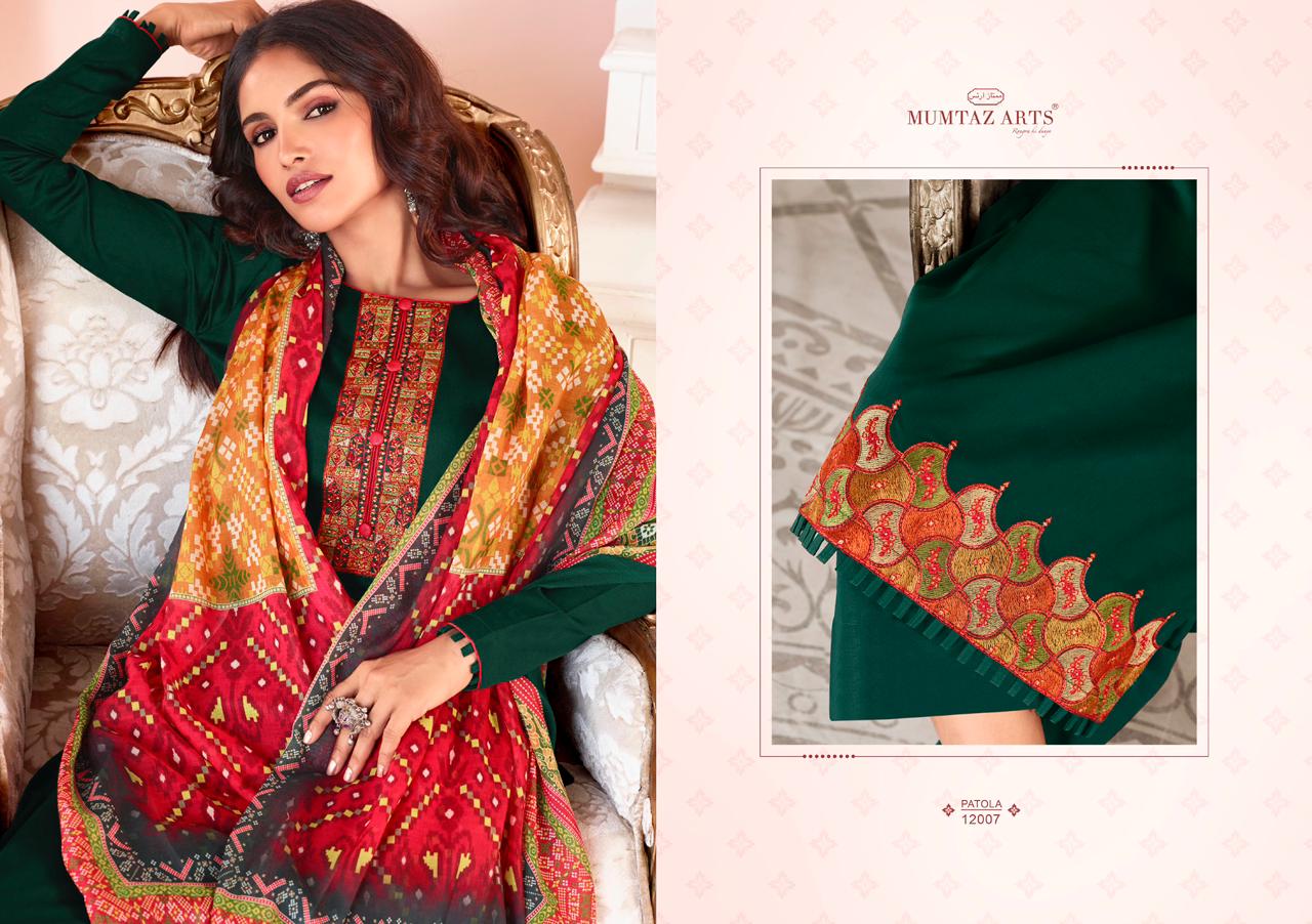 mumtaz art patola Jam satin exclusive print salwar suit catalog