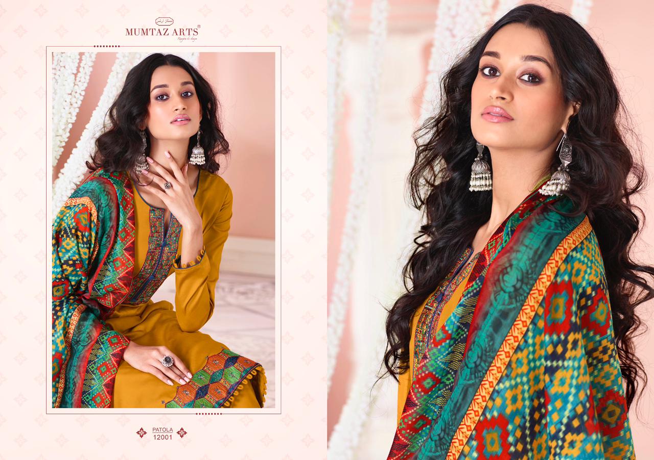 mumtaz art patola Jam satin exclusive print salwar suit catalog