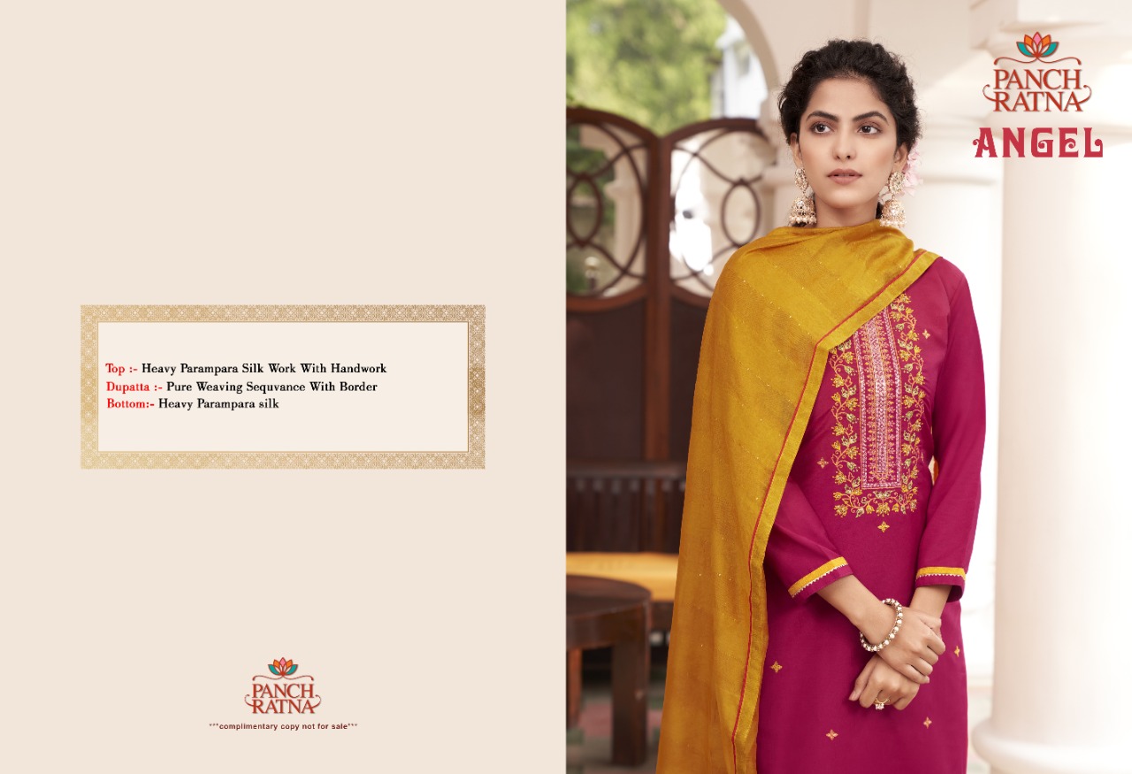 panch ratna angel  parampara silk elegant style salwar suit catalog