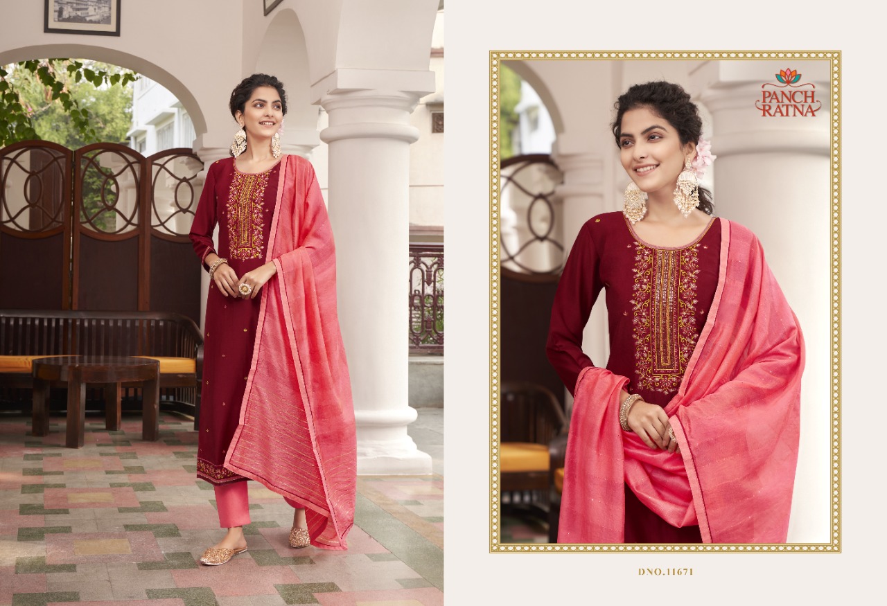 panch ratna angel  parampara silk elegant style salwar suit catalog