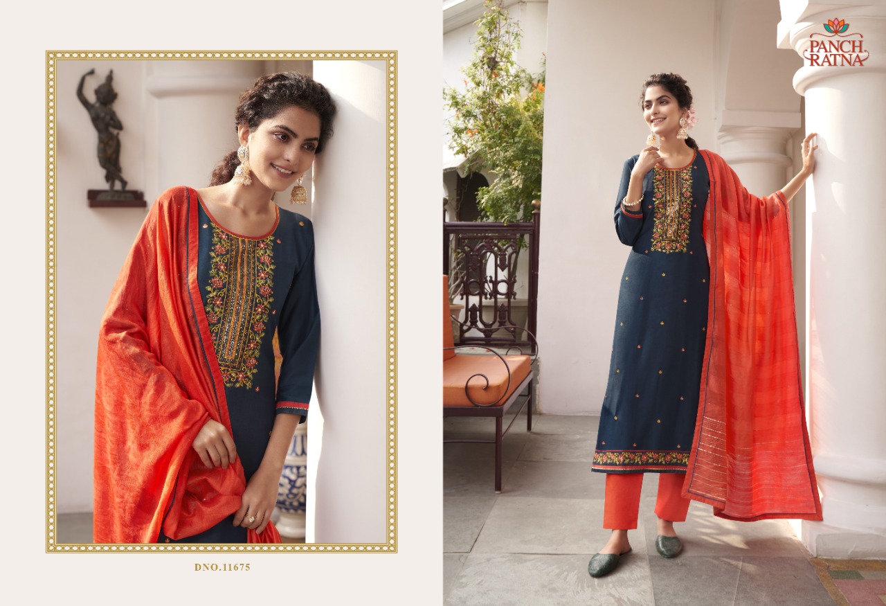 panch ratna angel  parampara silk elegant style salwar suit catalog