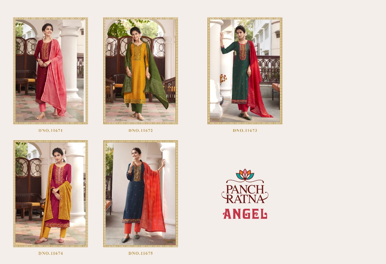 panch ratna angel  parampara silk elegant style salwar suit catalog