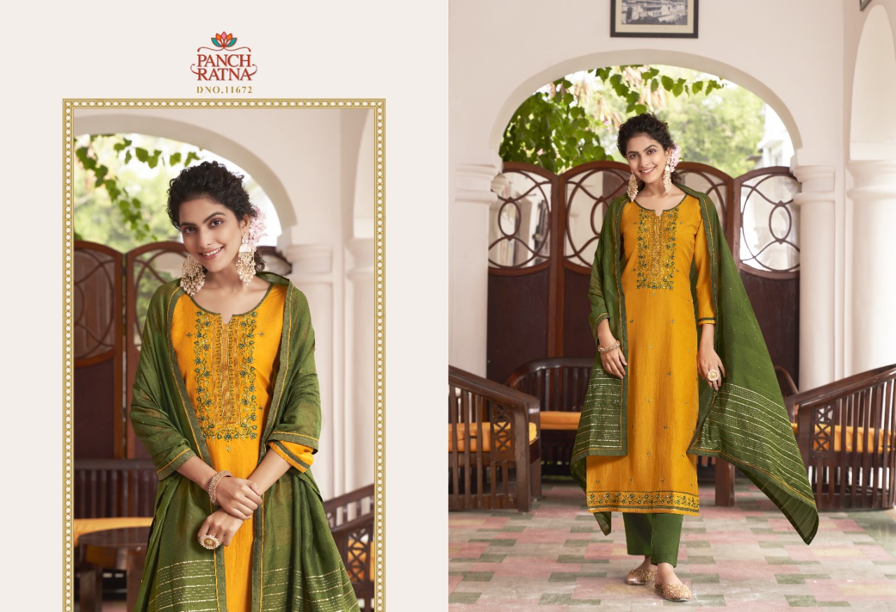 panch ratna angel  parampara silk elegant style salwar suit catalog