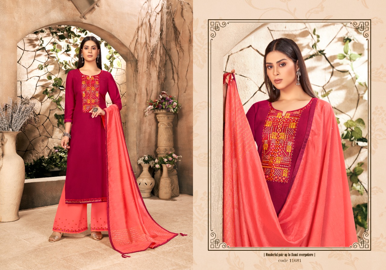 panch ratna ritika 4 parampara silk catchy look salwar suit catalog