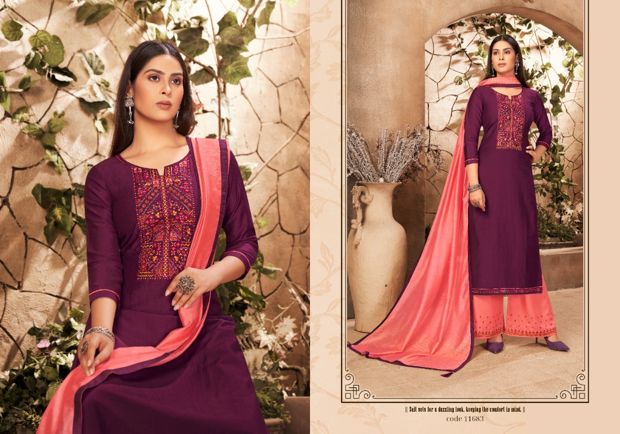 panch ratna ritika 4 parampara silk catchy look salwar suit catalog