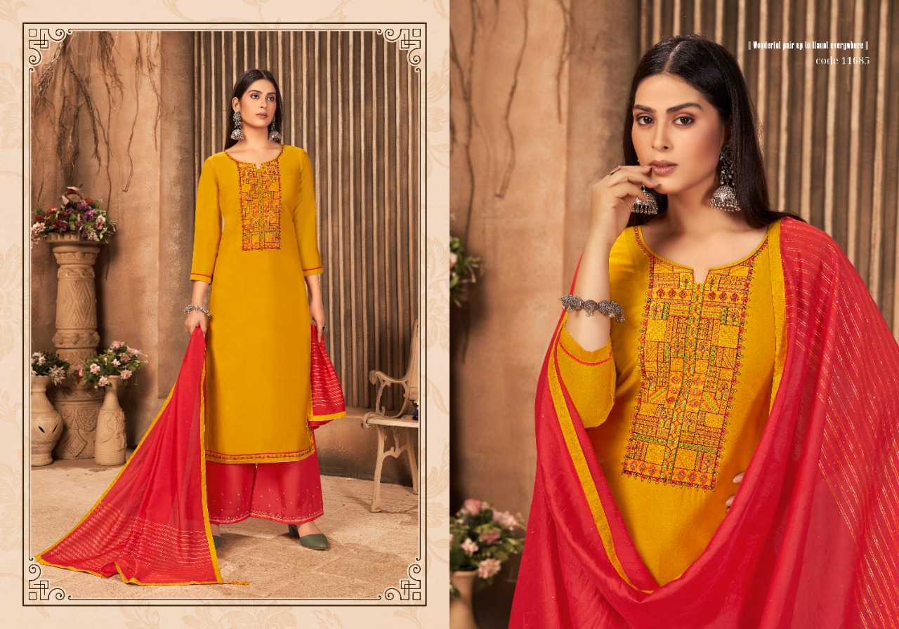 panch ratna ritika 4 parampara silk catchy look salwar suit catalog