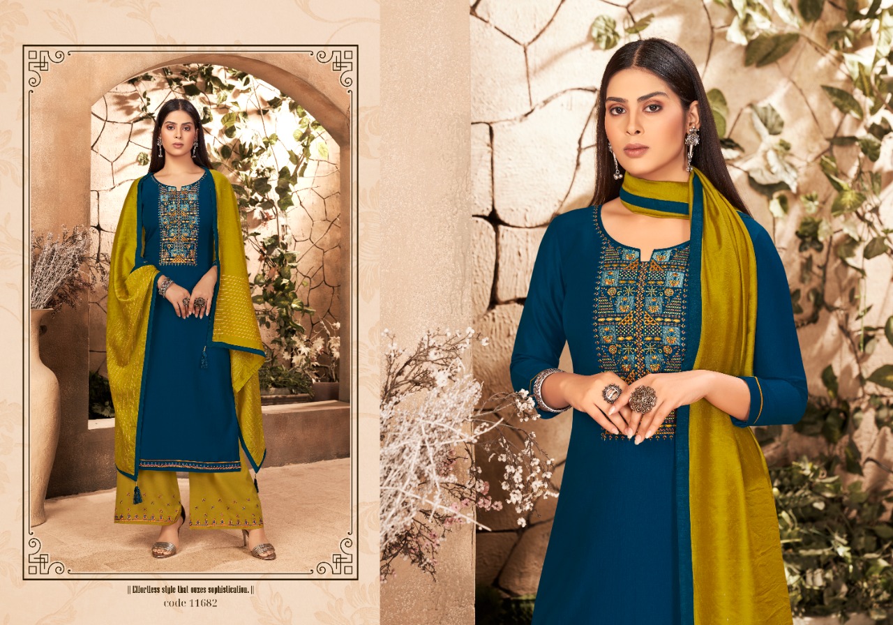 panch ratna ritika 4 parampara silk catchy look salwar suit catalog