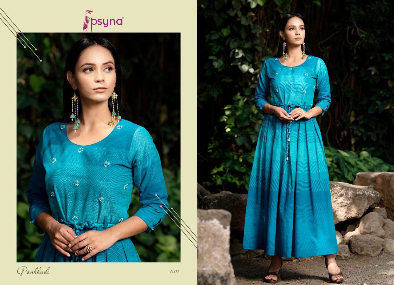 psyna pankhudi vol 4 cotton regal look kurti with balt catalog