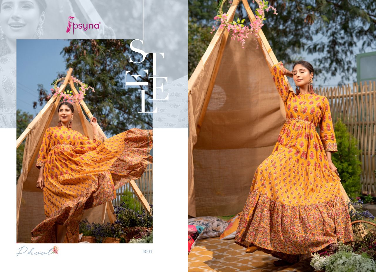 psyna Phool Vol 5 cotton cambric Beautiful look anarkali kurta catalog